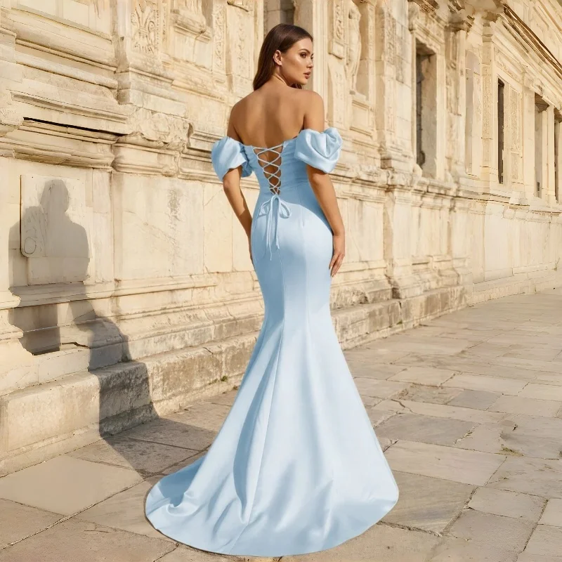 Elegant Off the Shoulder Evening Dresses Floor-Length Prom Dress Mermaid Vestidos De Fiesta Evening Party Banquet Customized