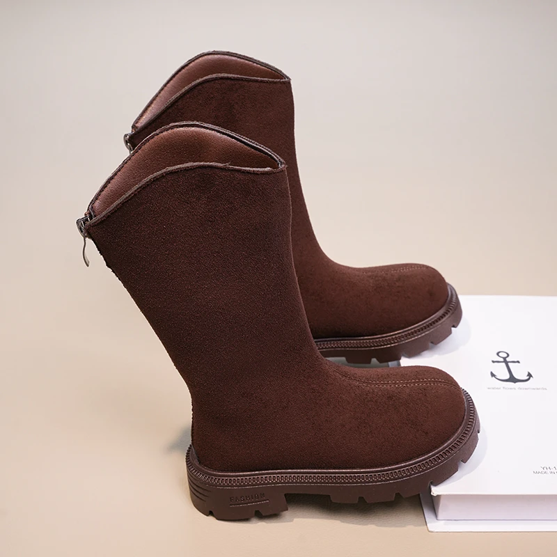 

Girls' tall boots long boots New style for winter 2025 Thick sole for height increase Warm boots