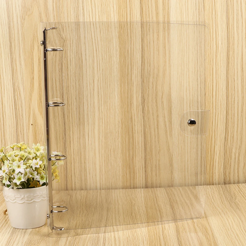 

School Agenda Transparent Clip File Plastic Planner Loose Leaf Ring Binder Notebook