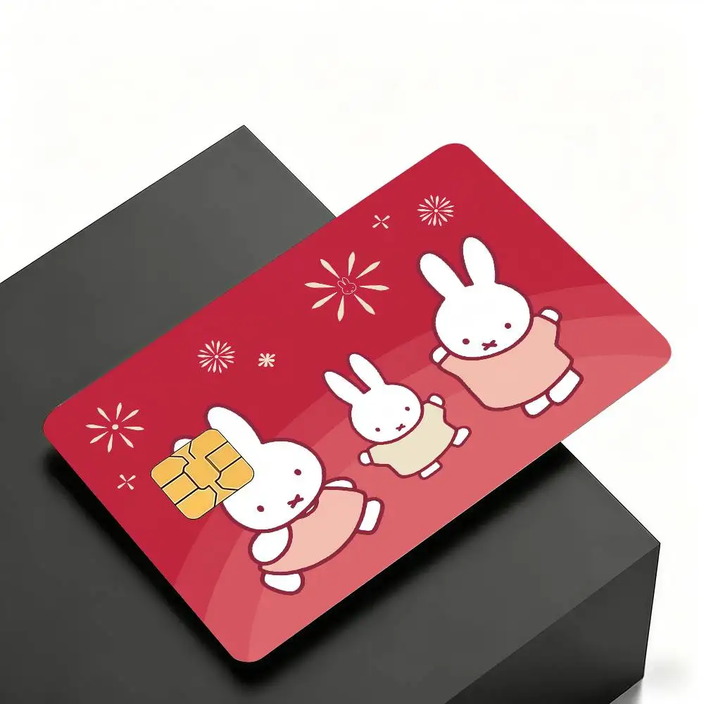 Niedliche M-Miffy Kreditkarten-Skin-Cover-Aufkleber 4 Stück Folien Bus-Pass Vorderseiten-Dekoration Bank-Debit-Karten Wasserdicht – Detail 13