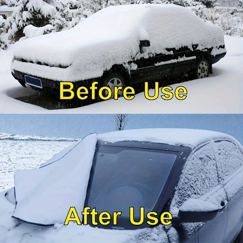 

Waterproof and Scratch-resistant 3-layer Car Snow Cover, Waterproof and Resistant to Frost and Snow, Usable All Year Round,