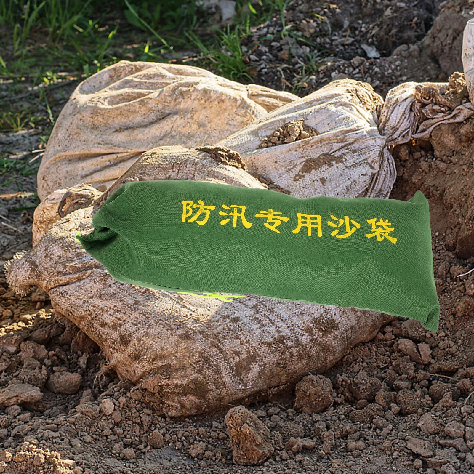 Bolsas de arena de protección contra inundaciones de alta resistencia, bolsas vacías reutilizables para huracanes, bolsas de arena para defensa al aire libre sin arena, 2 uds.