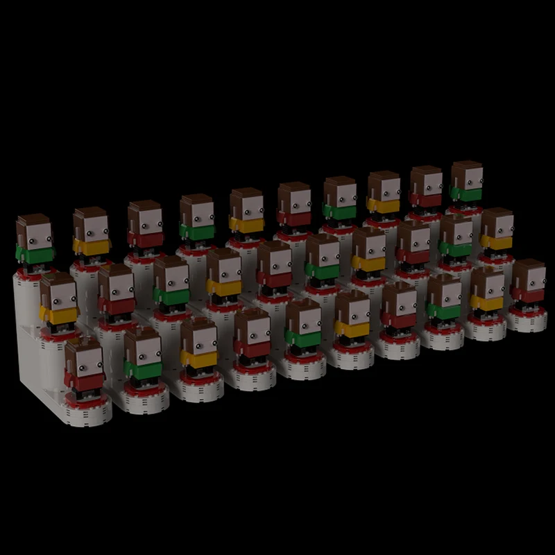 

MOC мультяшная фигурка Brickheadz, модель пьедесталя, аниме, киноигра, кукла, строительный блок, стеллаж, сделай сам, детская игрушка, подарок на день рождения