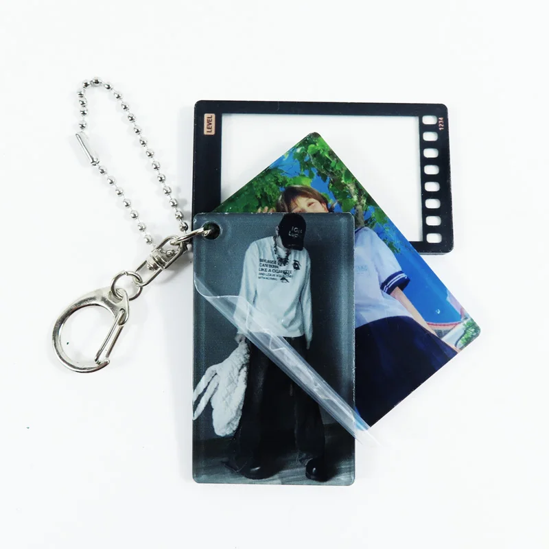 YSO Double Sided Acrylic Keychain Custom Star Kpop Charms Brother Couple Family Member Photograph Diamond Cutting