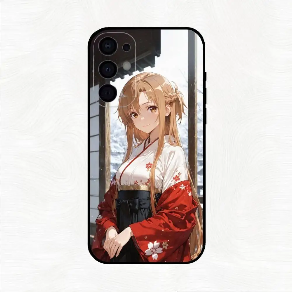Funda de teléfono A-Asuna Anime Y-Yuuki para Samsung S25,S24,S23,S22,S21,S20,Plus,Fe,Lite,Otros cubierta negra