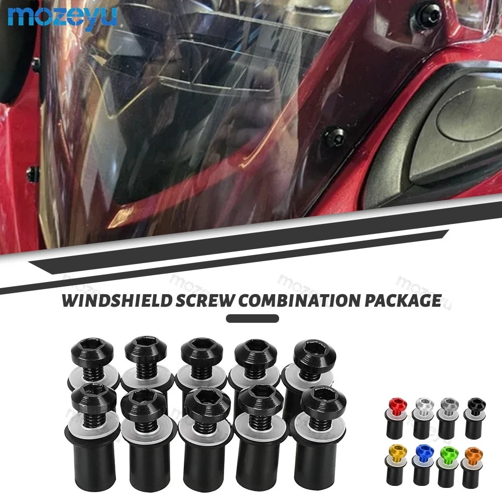 

5MM 10PCS Windscreen Screw NutsFairing Bolt Kit For Yamaha FZ6 FZ1 Fazer TRACER 900 MT 09 XSR 700 XT 1200 R6 R3 R1 FZ6R FJR1300