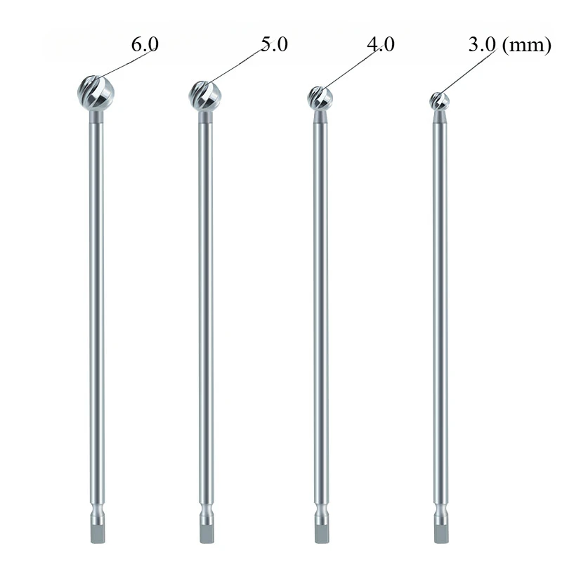 Fresa diamantata in metallo duro da 70 mm di lunghezza 1:2 chirurgia per osteotomia dentale manipolo dritto trapano a forma di palla lunga trapano per ossa in acciaio