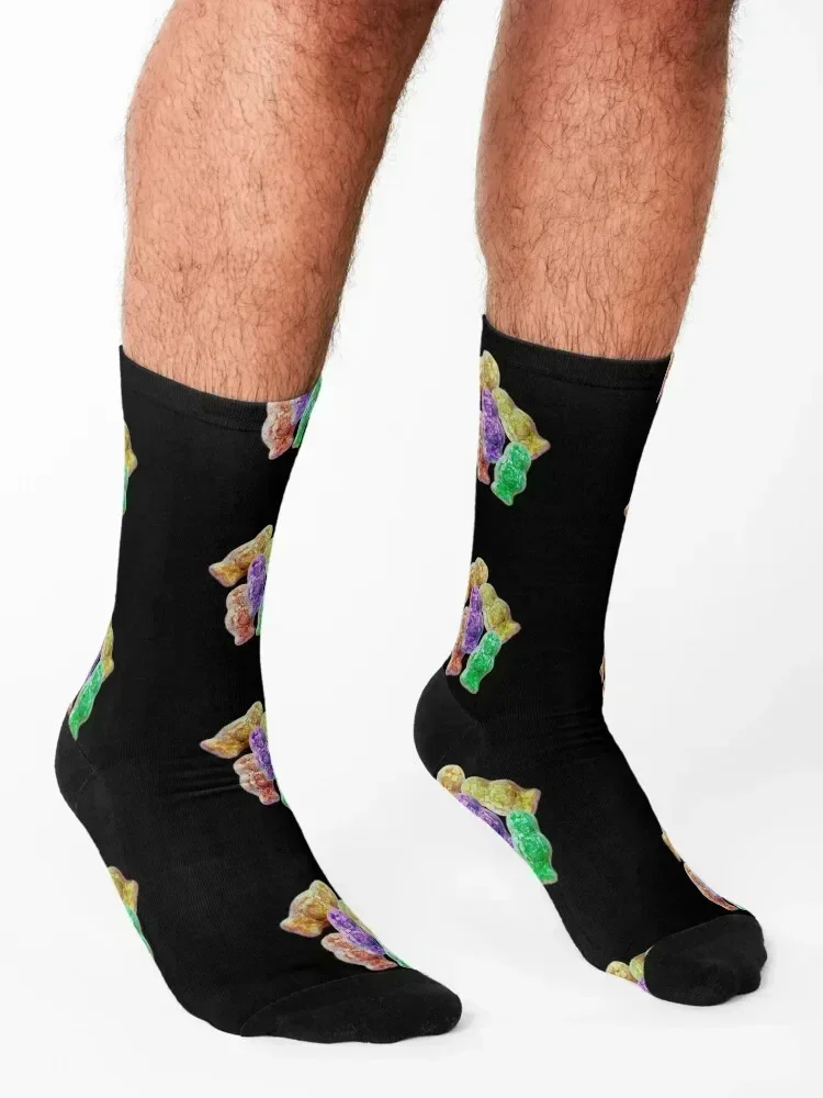Jelly babies sweets on a black background. Socks Stockings sheer ankle loose Woman Socks Men's