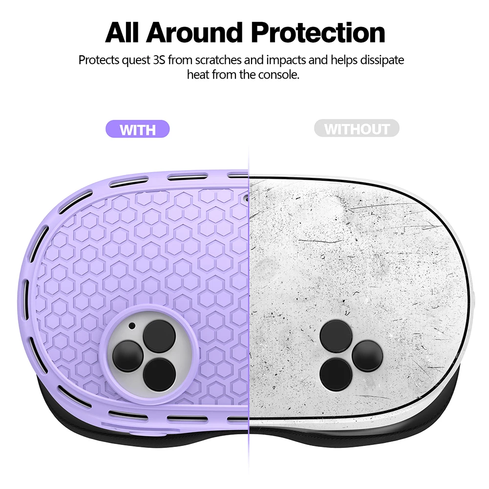 Silicone Host Protective Cover Dustproof VR Shell Skin Waterproof VR Headset Protector for Meta Quest 3S VR Accessories