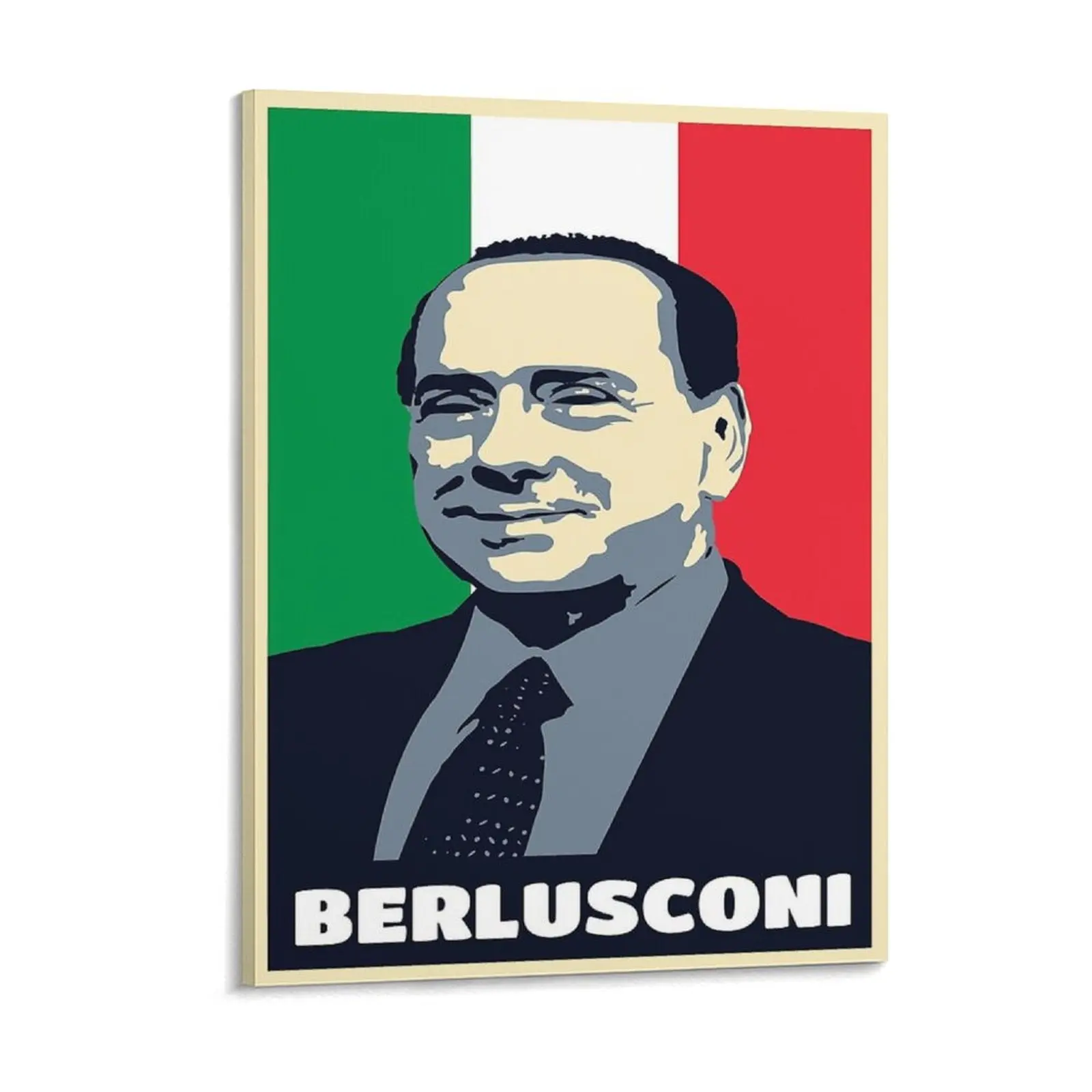 Silvio Berlusconi Italy Prime Minister Forza Italia Politician Gift Canvas Painting Customize Home Mural Framed Wall Paintings