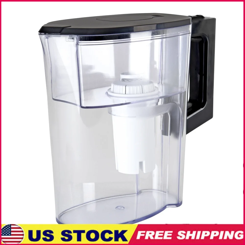 

6 Cup Water Filtration Pitcher Removes Chlorine Taste Odor Copper Mercury Cadmium Safe Drinking Water Manual Filter Change