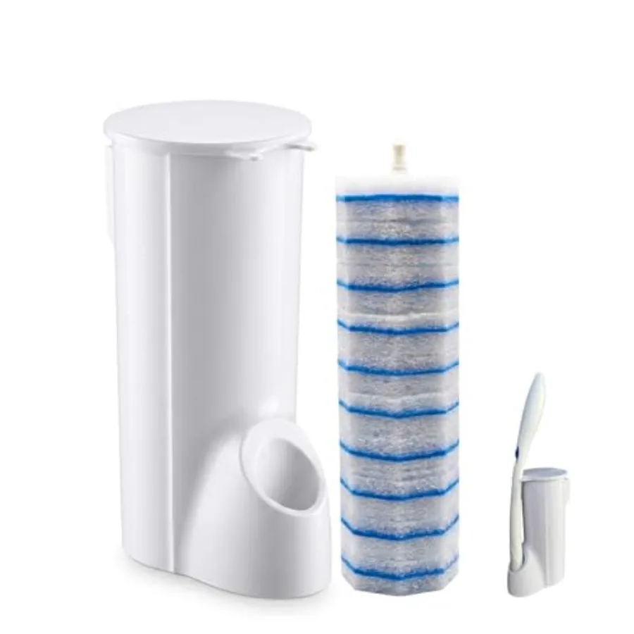 

Toilet Wand Holder No Wand 1 Caddy and 10 Packs Brush Refills Only, Disposable Brush Kit, Stand Toilet Cleaning Starter Kit, Wa