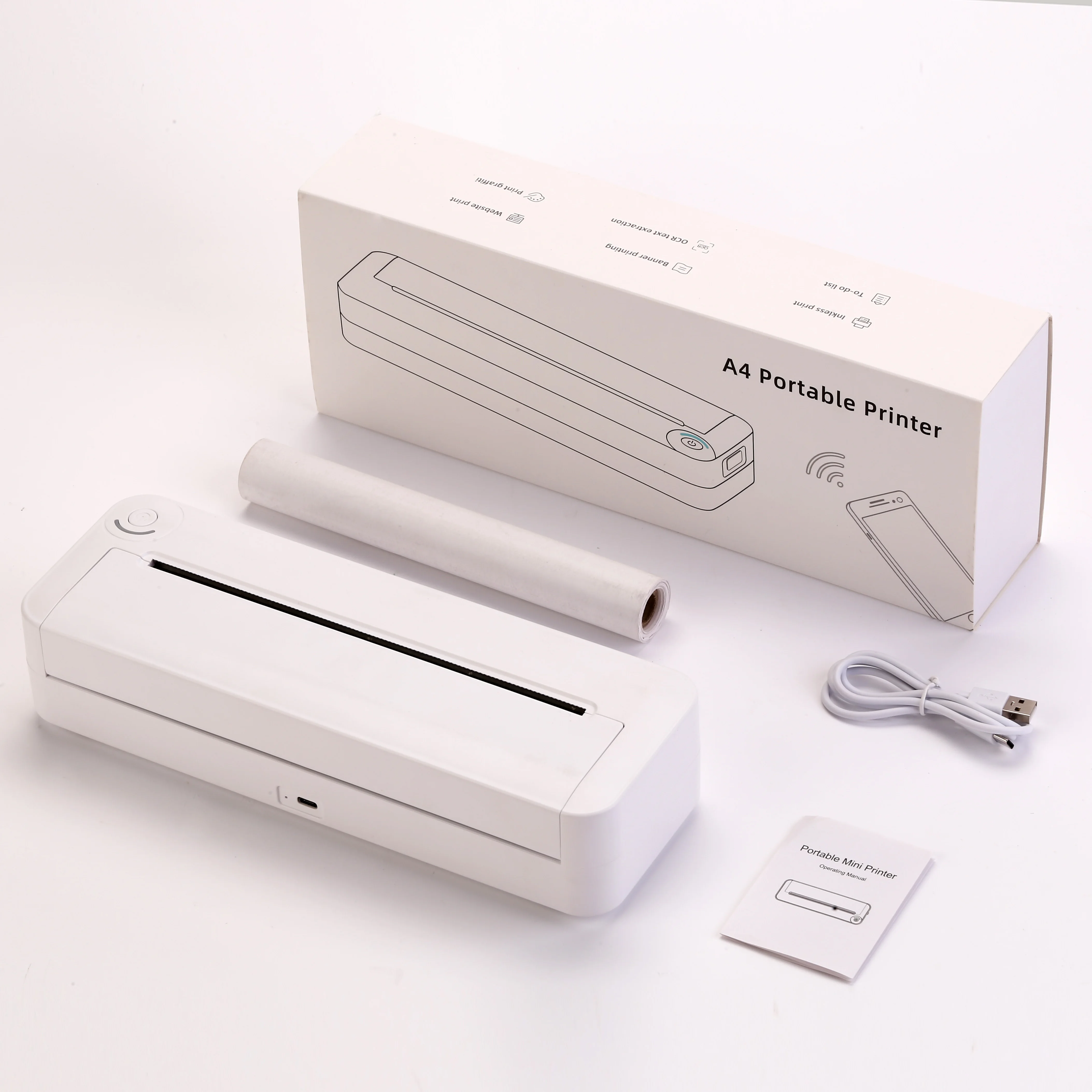 

Bluetooth Pocket Photo Document Printer Portable Phone Digital Wireless A4 Thermal Printer