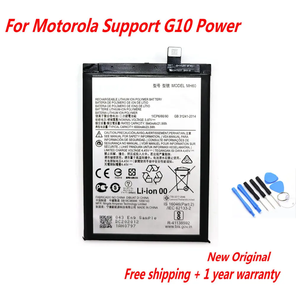 NEW Original 3.87V 6000mAh MH60 Battery For Motorola Support G10 Power Mobile Phone