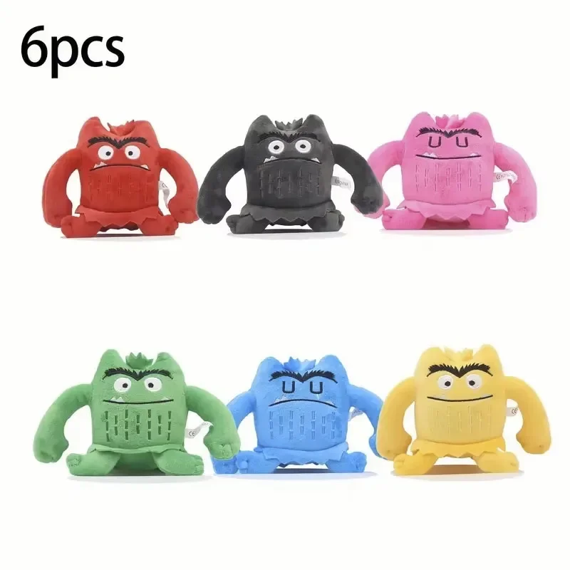 6pcs Monster Cute Six Color Plush Toys My Emotional Little Monster Cartoon Doll Colorful Emotion for kids Gifts