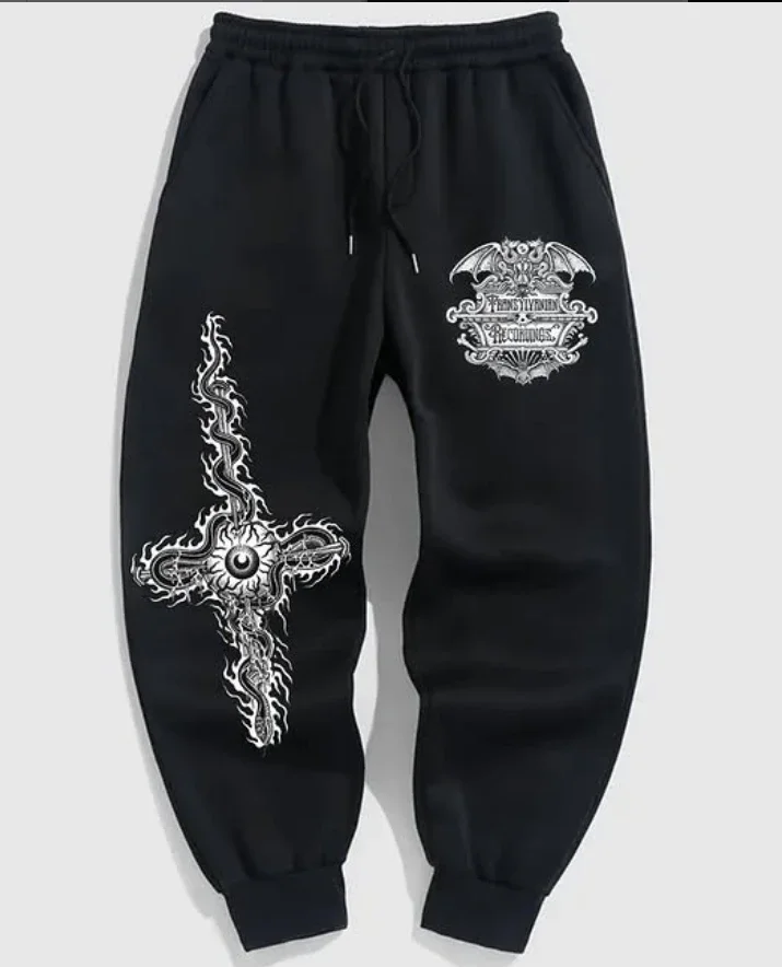 

trendy men joggers dark fantasy streetwear casual loose fit elastic waist athletic pants 2025summer ins