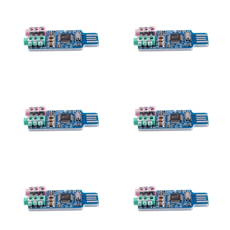 

6X Free Driver USB Sound Card CM108 USB Sound Card Chip Blue