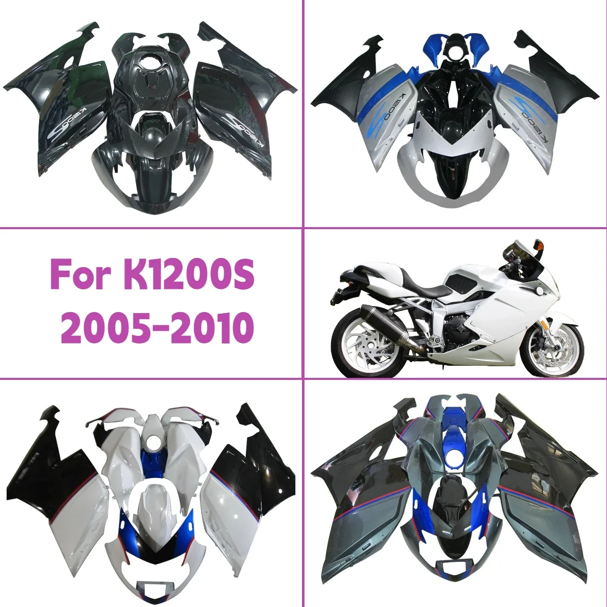 ABS Fairings 2005-2010 K1200S Hot Style Motorcycle Fairing Kit Unique Design Perfect Fit for 05-10 BMW K 1200S