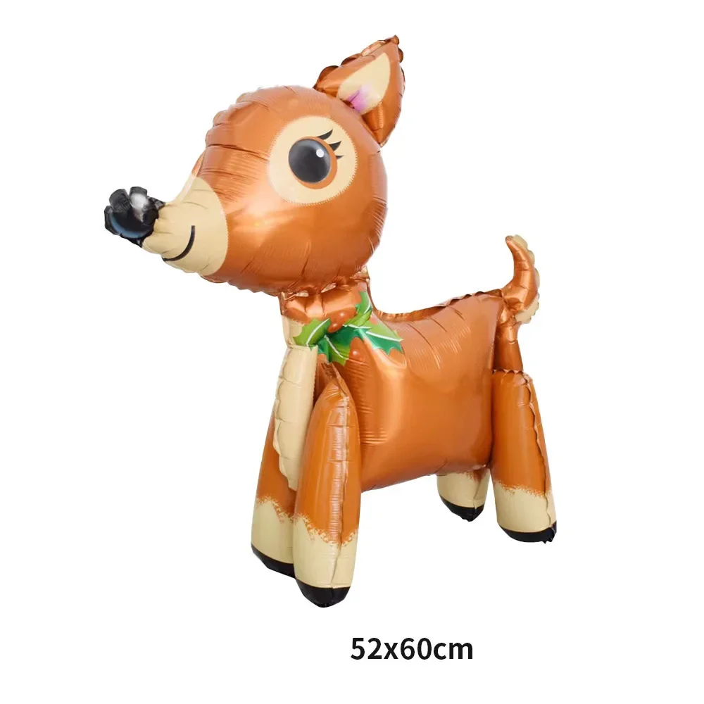 4D Cartoon Deer Balloons Walking Deer Animal Balloon For Christmas Party Decor Kids Birthday Decorations Deer Toys Foil Globos