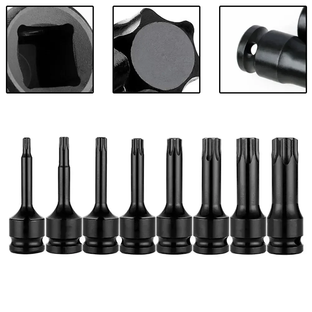 

Torx Screwdriver Bits 1 2inch Drive Socket Adapter T20 T25 T27 T30 T35 T40 T45 T50 T55 T60 T70 T80 T100 Hand Tool Accesso