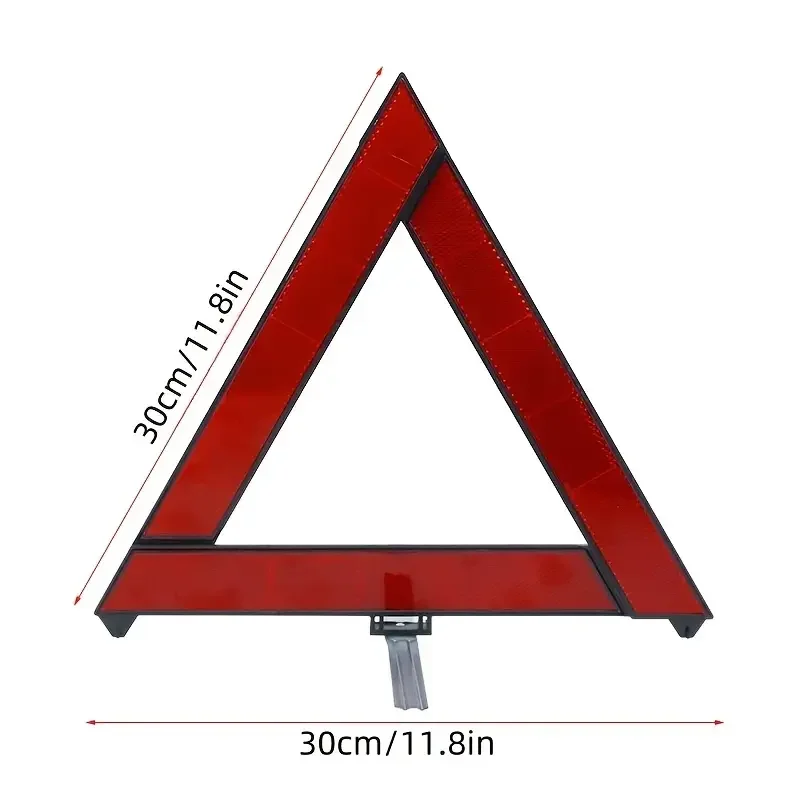 1pcs Foldable Car Warning Triangle Red Reflective Parking Tripod Highly Reflective Vehicle Emergency Warning Sign Solid