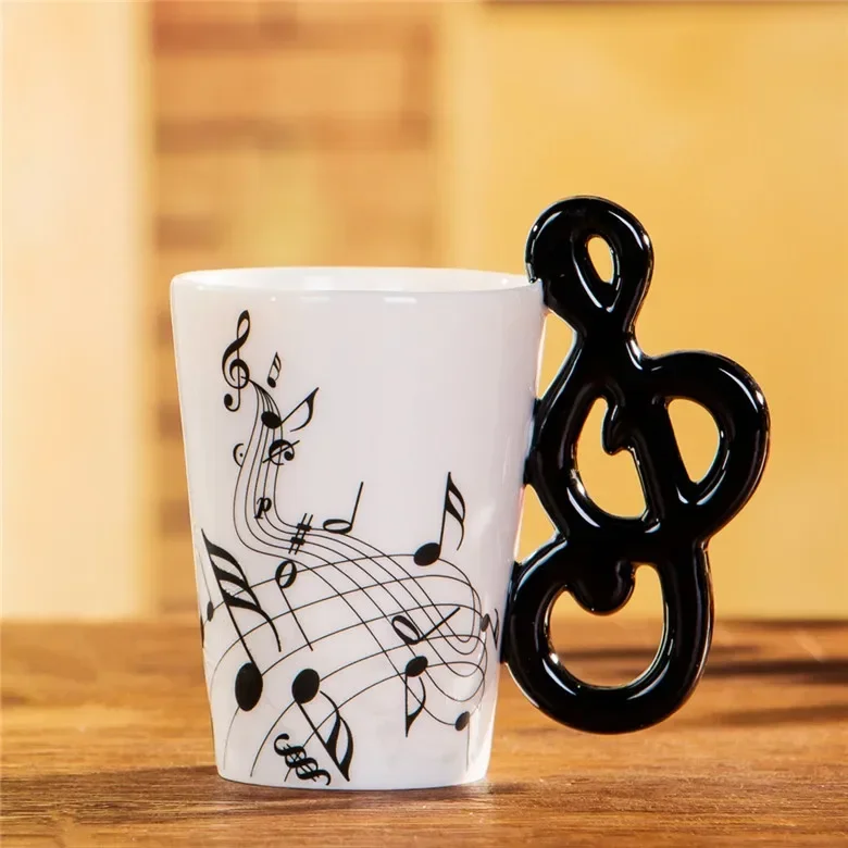 240/400ml Music Note Porcelain Coffee Mug Tea Ceramic Beer Cafe Cup Funny Tumbler Decoration