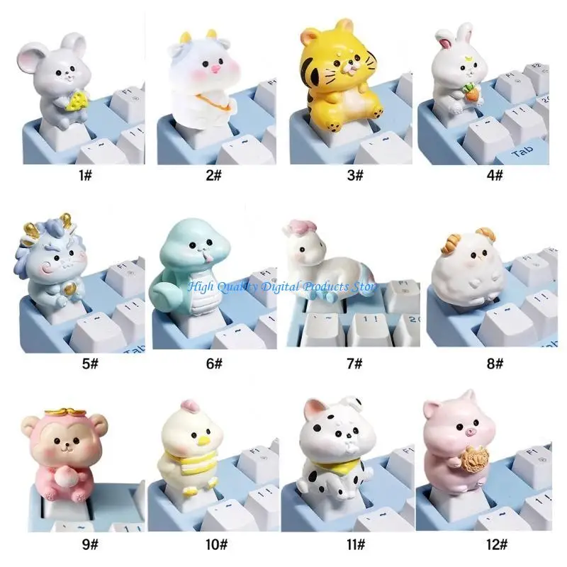 U2je Chinese Zodiac Resin KeyCap voor mechanisch toetsenborddecor ESC Keycap