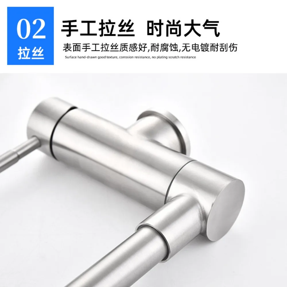 Stainless Steel Folding Faucet Hot and Cold Kitchen Inner Window Washing Basin Sink Universal Rotatable Short Splash-proof
