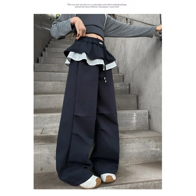 Gerade Hosen für Kinder und Mädchen von UNITIM, 4–14 Jahre, Patchwork-Hosen für Kinder und Mädchen, lockere, lässige Hosen für junge Teenager, Mädchen mit weitem Bein – Detail 10