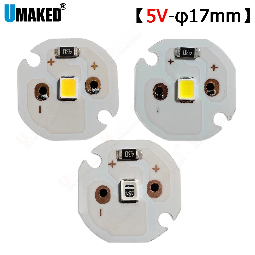 

10 шт. DC5V 17 мм SMD чип светодиодная лампа, 1 Вт 3000 К яркость настольная лампа для чтения, белый цвет DIY фонарик настольный источник света