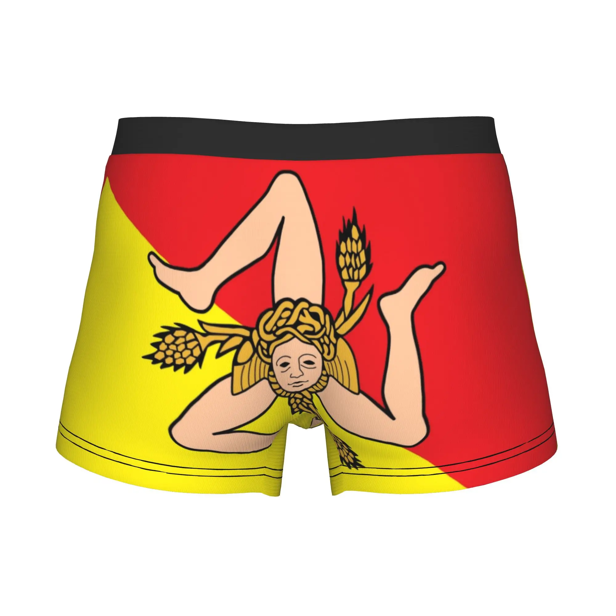 Italian Island Sicily Flag Boxers Shorts Mens Sicilian Bandiera Briefs Underwear Fashion Underpants