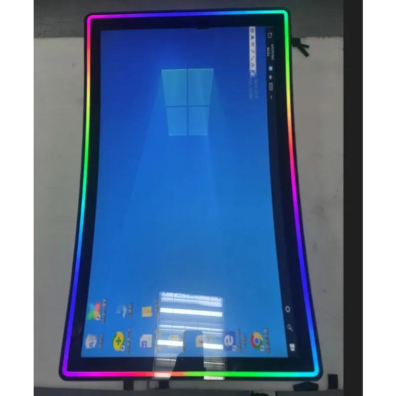 32‑55 Inch Curved PCAP Capacitive Touch Monitor With Frame LED Light For Game Cabinet Display
