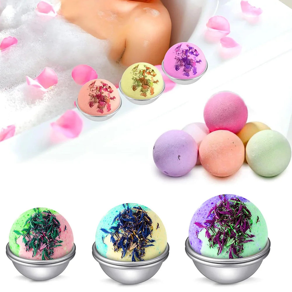 6Pcs Sphere Bath Bomb Molds, DIY Soap Making Kit, Round Ball Molds for Bath & Body Make Tools Craft Home Decoration