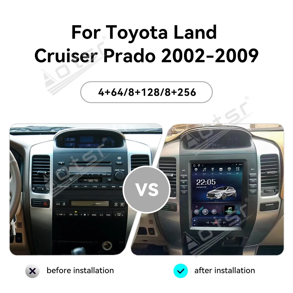 Car Multimedia Automotive Player For Toyota Land Cruiser Prado 2002~2009 Android Carplay GPS Navi Car Radio Stereo Head unit