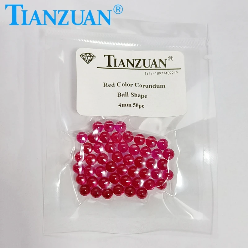 

2mm to 6mm synthetic corundum ruby red color ball sphere shape stone beads loose stone without hole