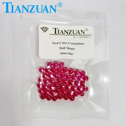 2mm to 6mm synthetic corundum ruby red color ball sphere shape stone beads loose stone without hole