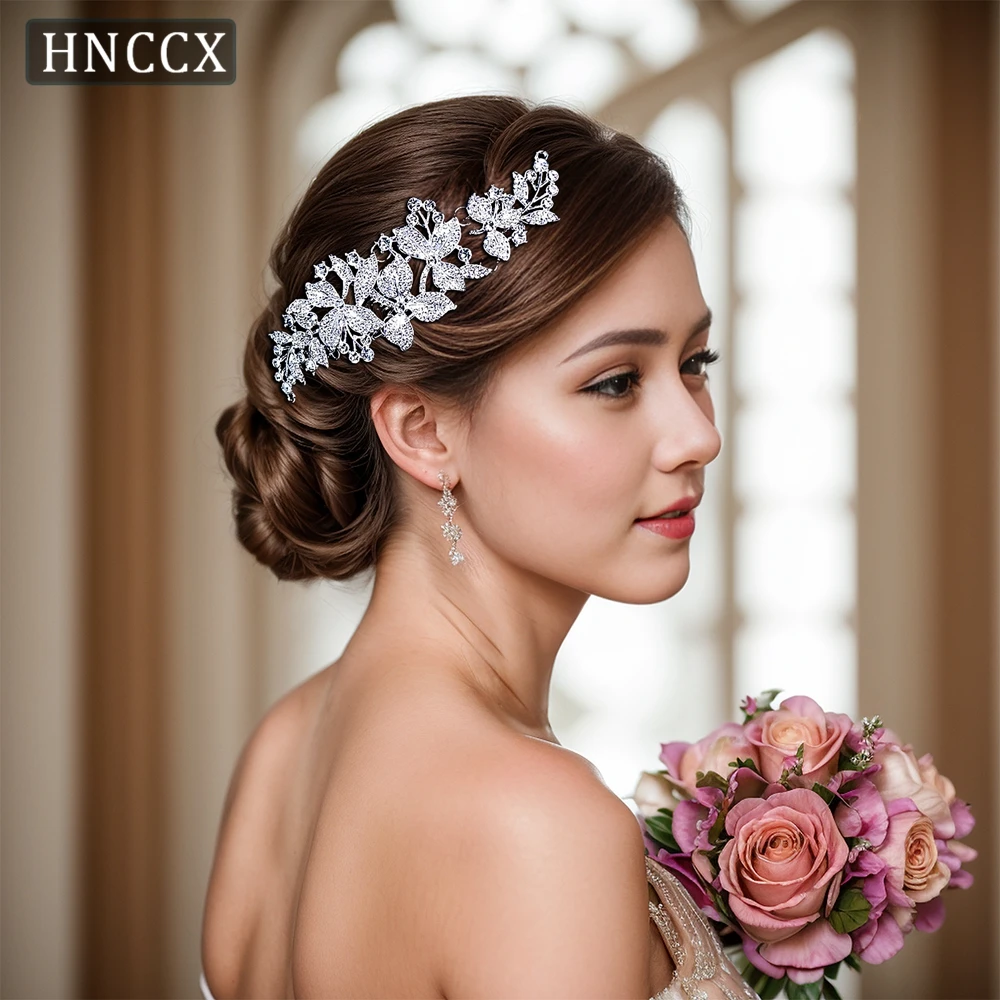 HNCCX Handmade Flower Hair Comb Bride Alloy Rhinestone Headwear Fashionable Women's Accessories Party And Wedding Supplies CP301