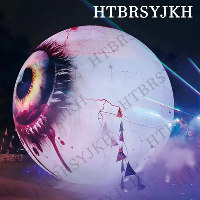 

Halloween giant inflatable horror ghost eyeballs glow to decorate the bar with illuminated props