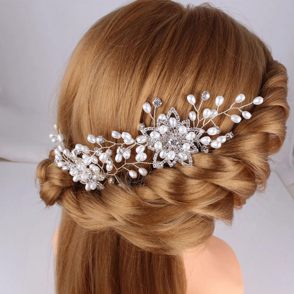 

Pearl Bride Hair Comb Elegant Chic Brightness Wedding Party Photography Props Unique Hair Accessories for Women Ladies