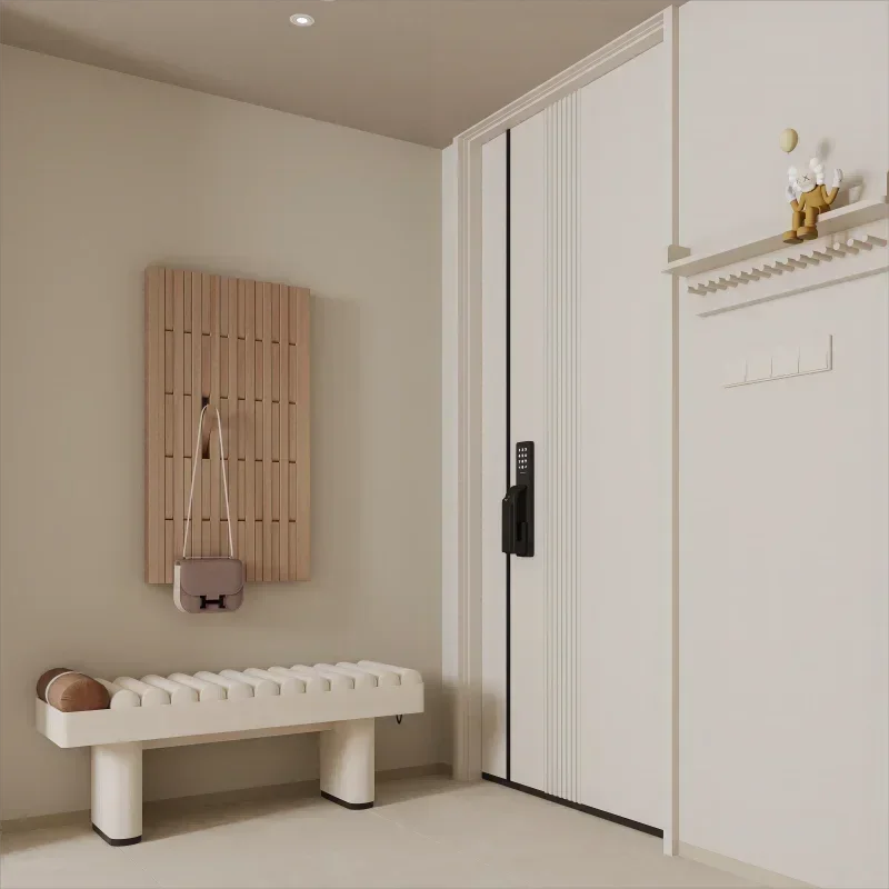 Entryway Art Flip Down Foldable Hook Wall Mounted Clothes Hanger Natural Wood Piano Coat Rack