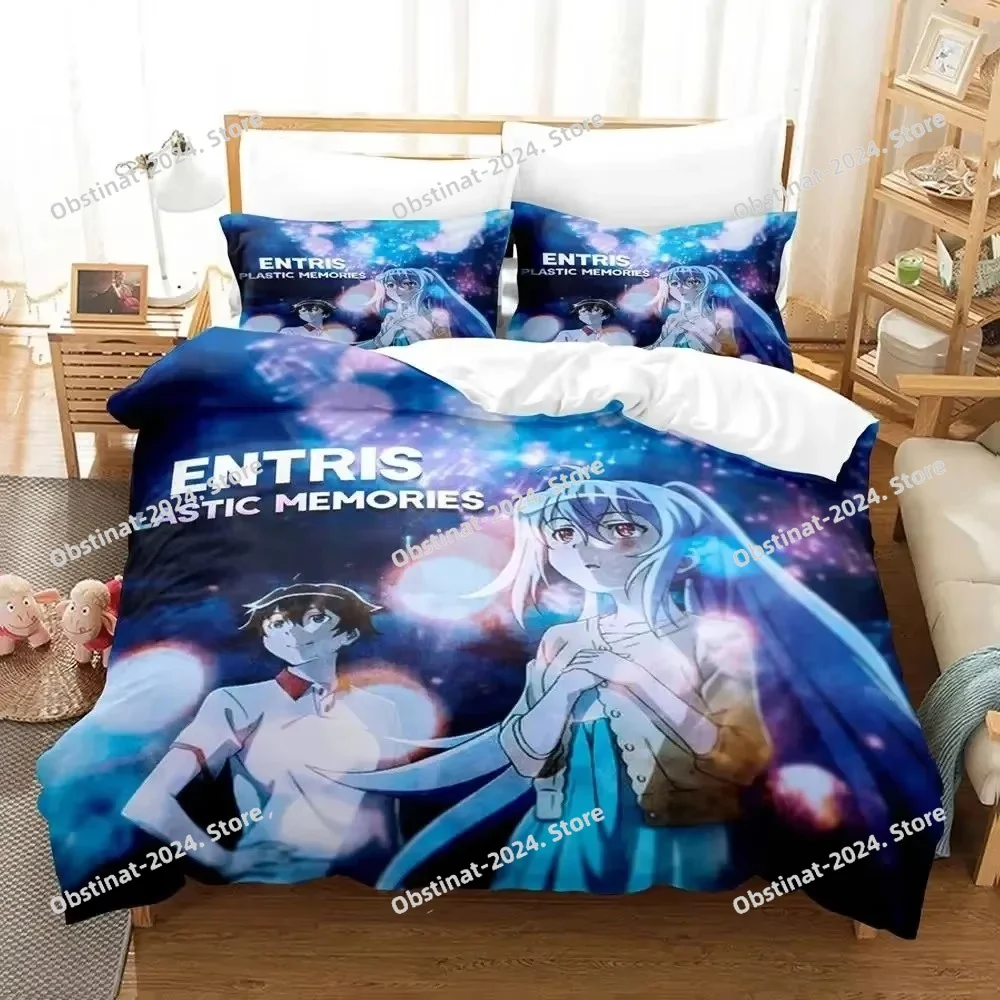 

3D Print Anime Plastic Memories Isla Bedding Set Duvet Cover Bed Set Quilt Cover Pillowcase Comforter king Queen Size Boys Adult
