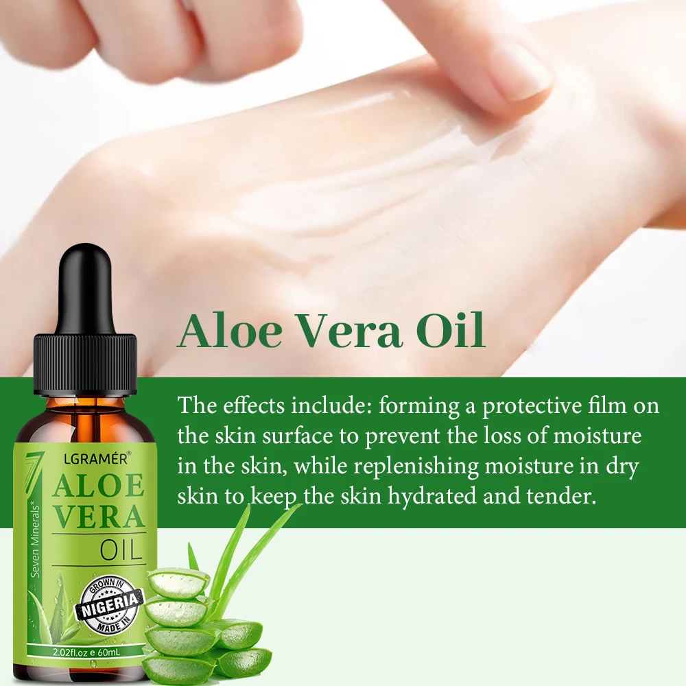 L'olio idratante per il viso all'aloe mantiene la pelle umida tenera liscia penetra profondamente migliora la struttura della pelle Essenza per la cura della pelle