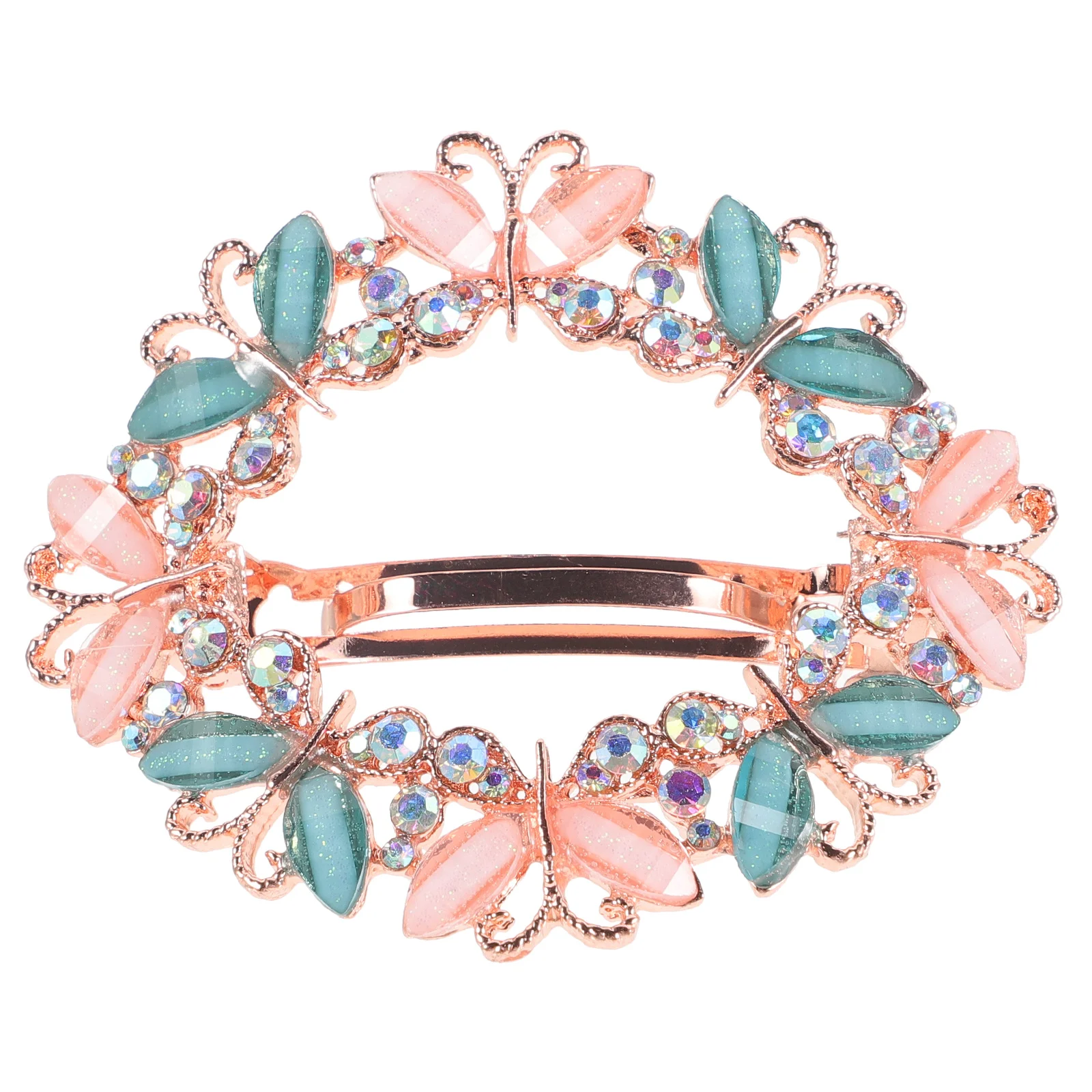 

Spring Clip Barrettes Crystal Hair Pins For Women Wedding Party Jewelry Green Hair Accessories Spring Clips Bun Maker Tool