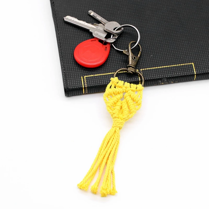 12 шт., мини-брелки в стиле макраме, сумка в стиле бохо, подвески для ключей от машины, кошелек, принадлежности для телефонов