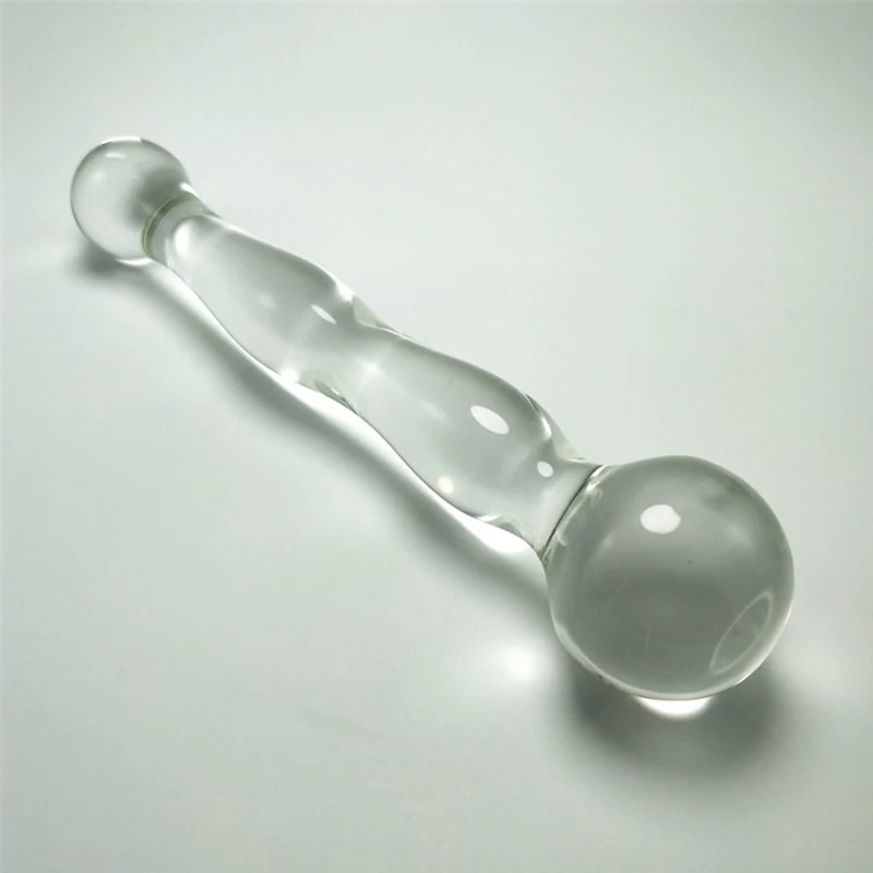 Double Pyrex Glass Dildo Fake Penis Anal Beads Butt Plug Crystal Artificial Dick Female Women Men Lesbian Gay Sex Toy Products