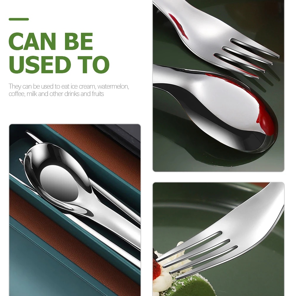 

Portable Cutlery Set Travel Tableware Reusable Utensils Spoon Outdoor Backpacking for Camping Stainless Steel Compact