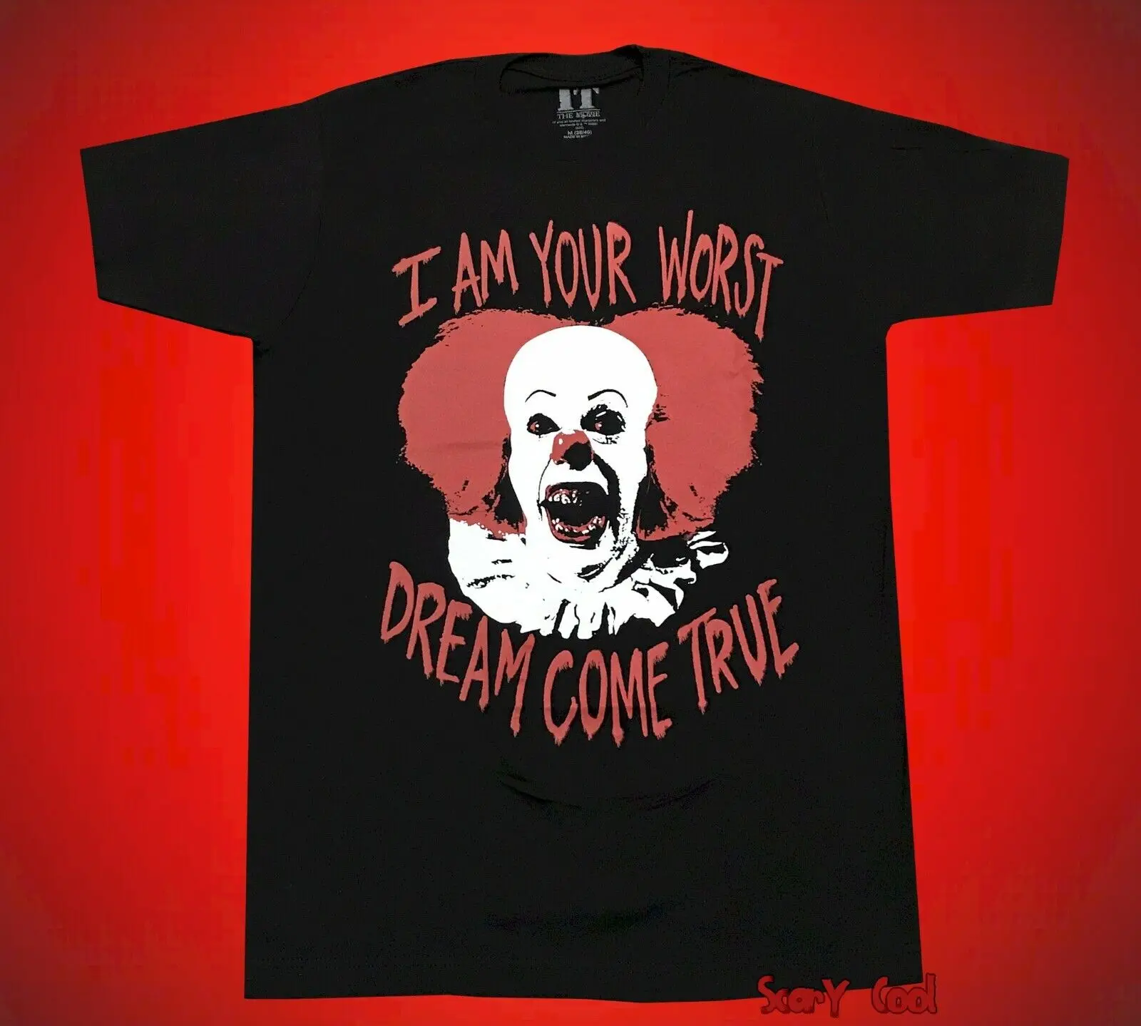 

New IT I am Your Worst Dream Come True Stephen King Mens Vintage T-Shirt