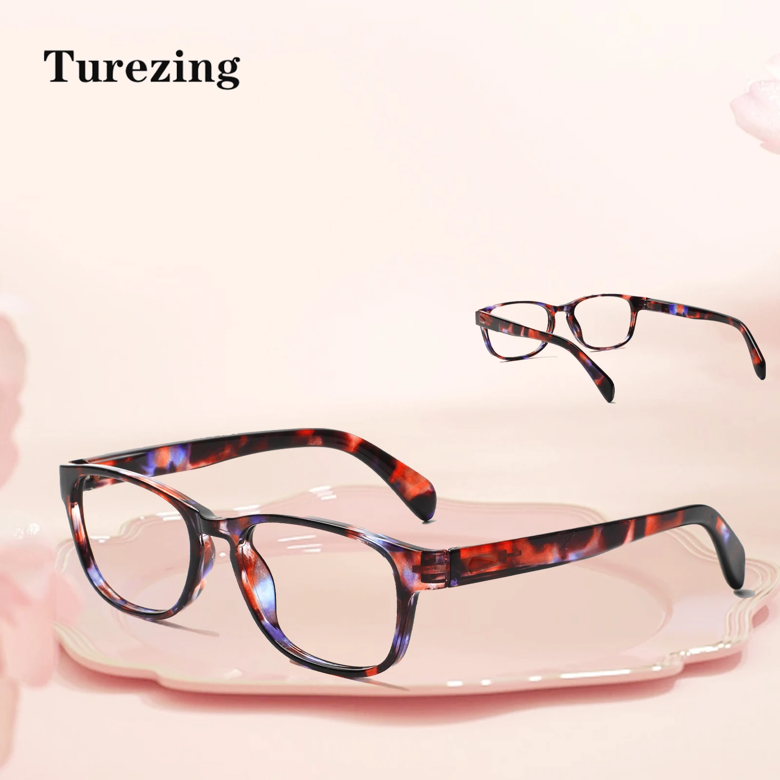 TUREZING 2 Pairs of Reading Glasses for Women Rectangular HD Lenses High Quality Frame Prescription Eyewear 0, +1, +2, +3, +4