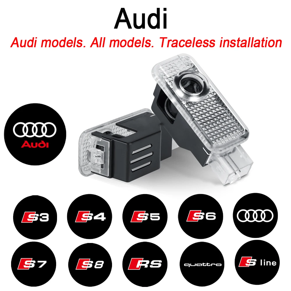 Sinal de porta led luz de boas-vindas luz de projeção a laser para audi sline s3 s4 s5 s6 s7 rs quattro q7 q5 a4 acessórios do carro decoração