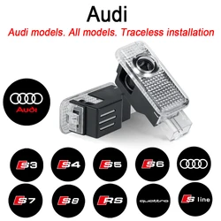 Lumière de bienvenue de panneau de porte à LED, lumière de projection laser pour Audi Sline S3 S4 S5 Dock S7 RS QufreshQ7 Q5 A4, décoration d'accessoires de voiture